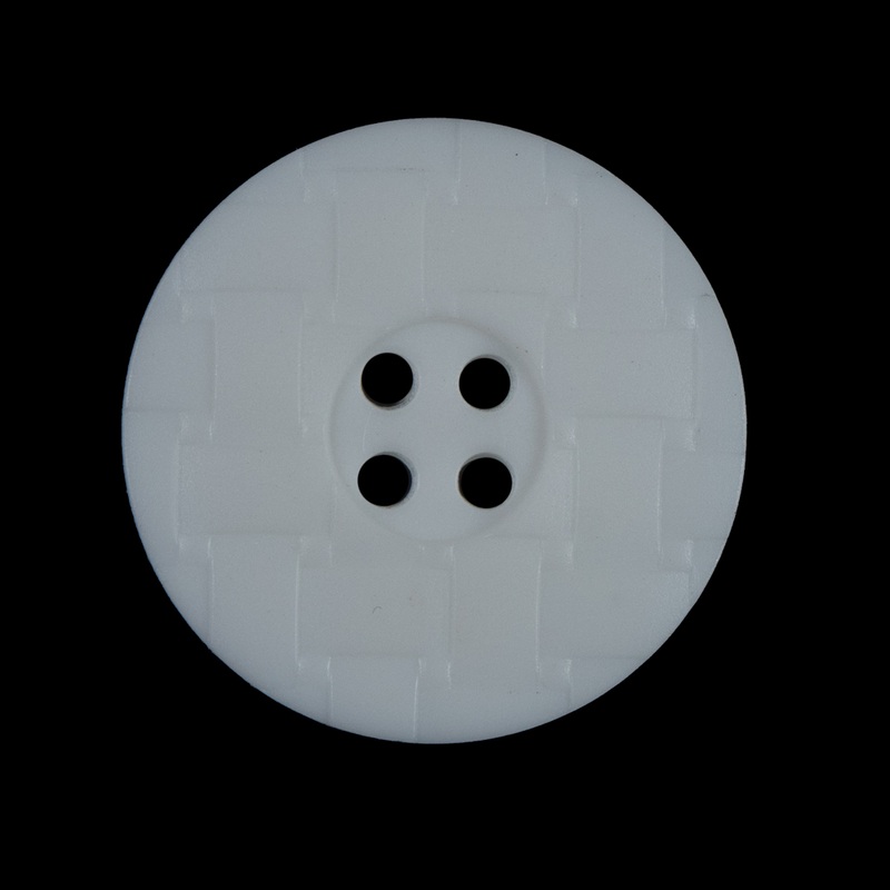 White Textured 4-Hole Button – 45L/28mm