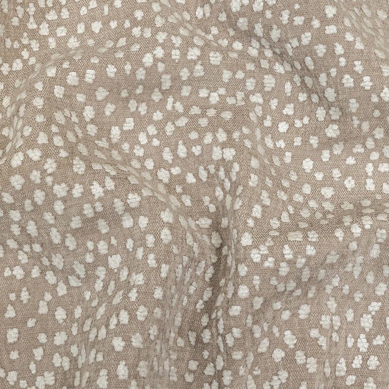 Beige Raised Spots Acrylic Chenille Woven