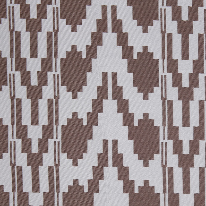 Cream Geometric Polyester Brocade