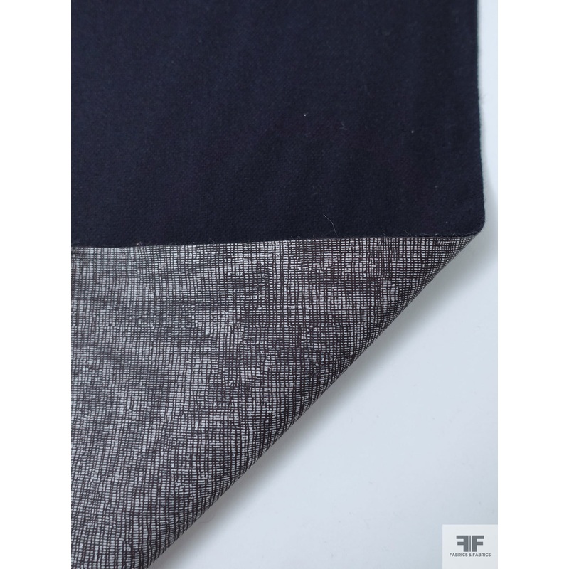 Italian Double Faced Bonded Wool-Blend Jacket Weight Knit – Navy / Black / Off-White / Grey Fabric by the Yard