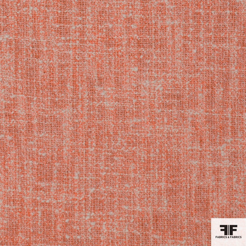 Neon Woven Suiting – Orange/White Fabric by the Yard