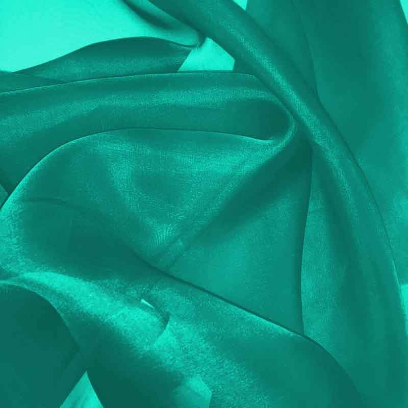 Silk Organza – Aquarium Green Fabric by the Yard
