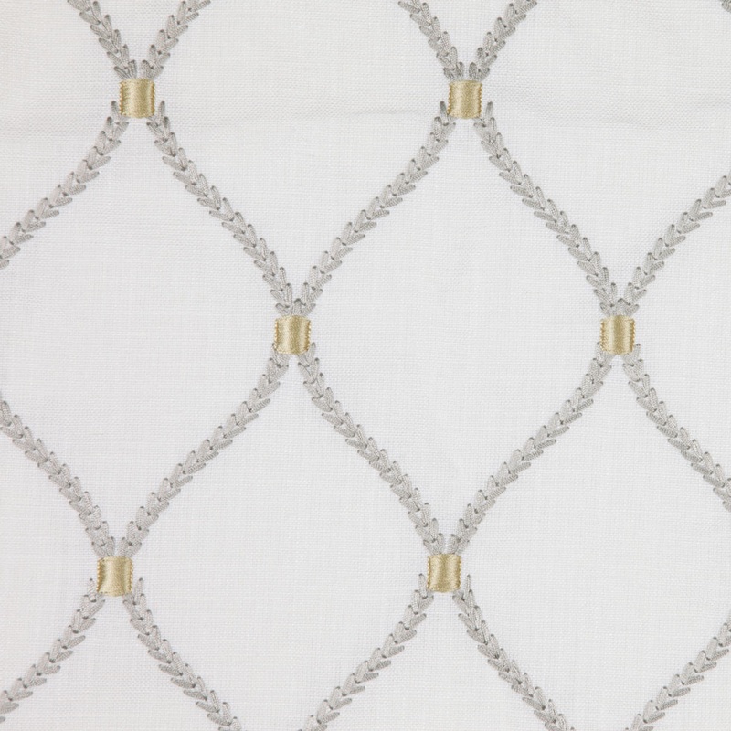 White Classical Rayon Embroidered Linen