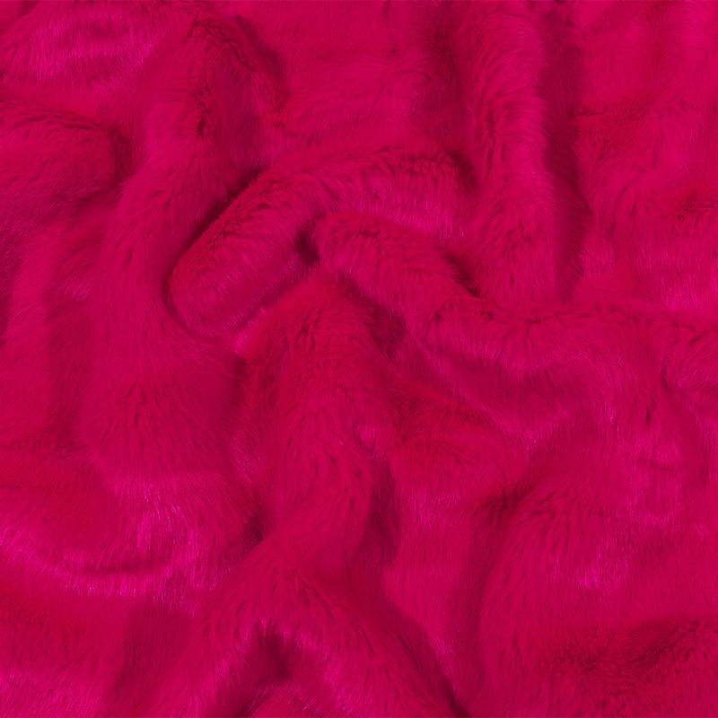 Hot Pink Textured Short Pile Luxury Faux Fur