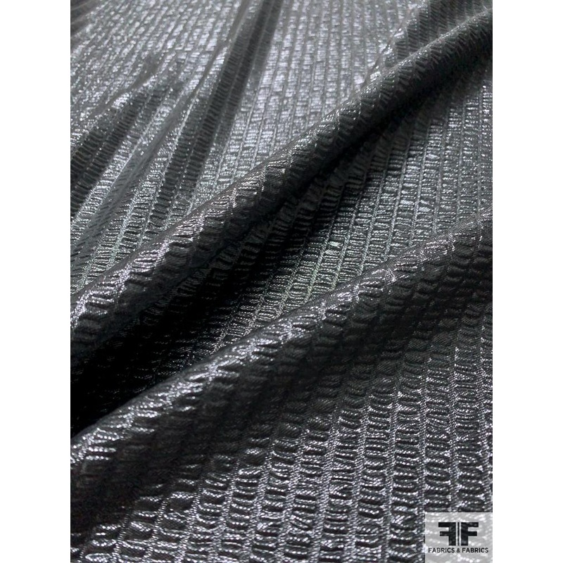 Made in France Textured Lam – Gunmetal Grey Fabric by the Yard
