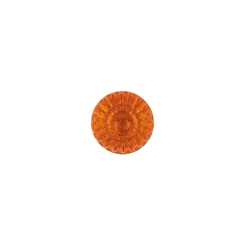 Translucent Vibrant Orange Abstract Radiating Shank Back Glass Button – 16L/10mm