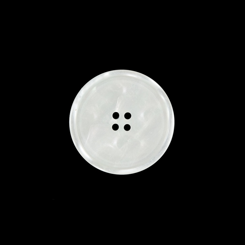White Iridescent Plastic Button – 28L/18mm
