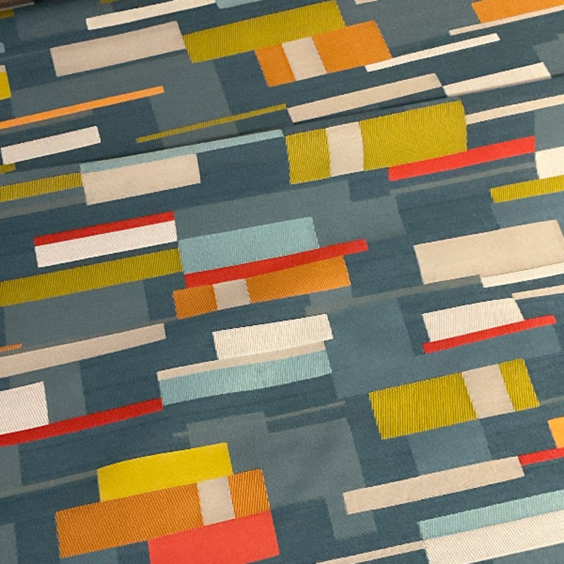 CF Stinson Color Block Energy Blue Upholstery Fabric Order Product