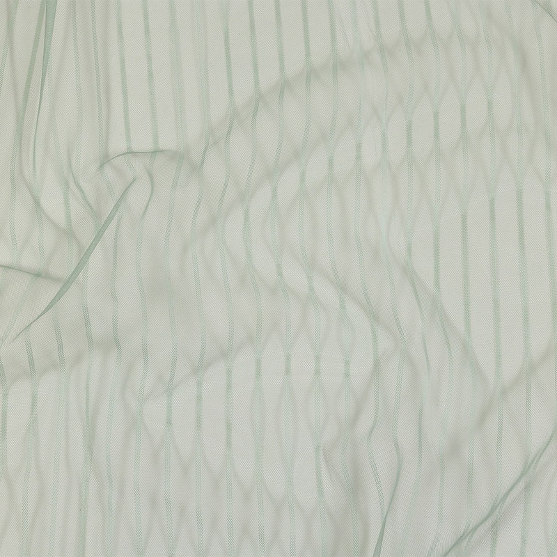 Embroidery Striped Tulle – Gray Green – Elsinore Collection
