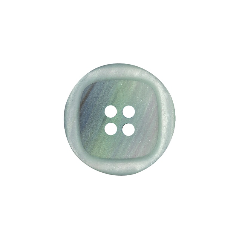 Mint and Purple Rounded Square 4-Hole Plastic Button – 32L/20mm