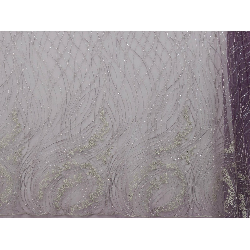 130cm Beaded Sequins Metallic Tulle BF608-8 BF608-8