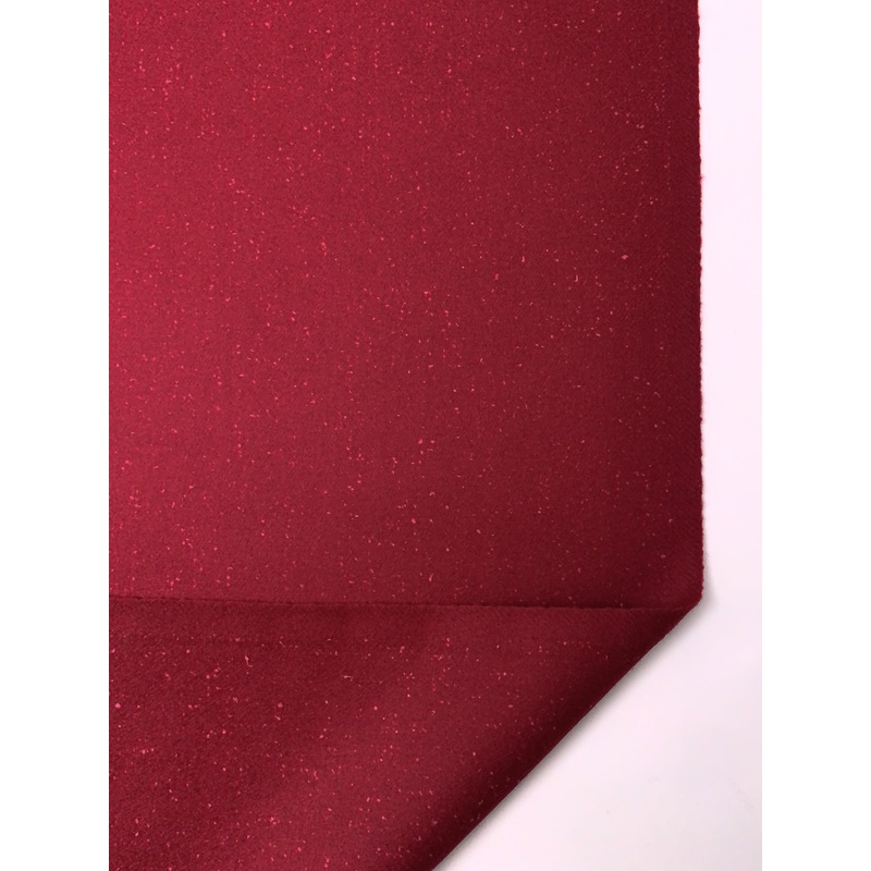 Italian Speckled Stretch Wool Coating – Cranberry Red Fabric by the Yard