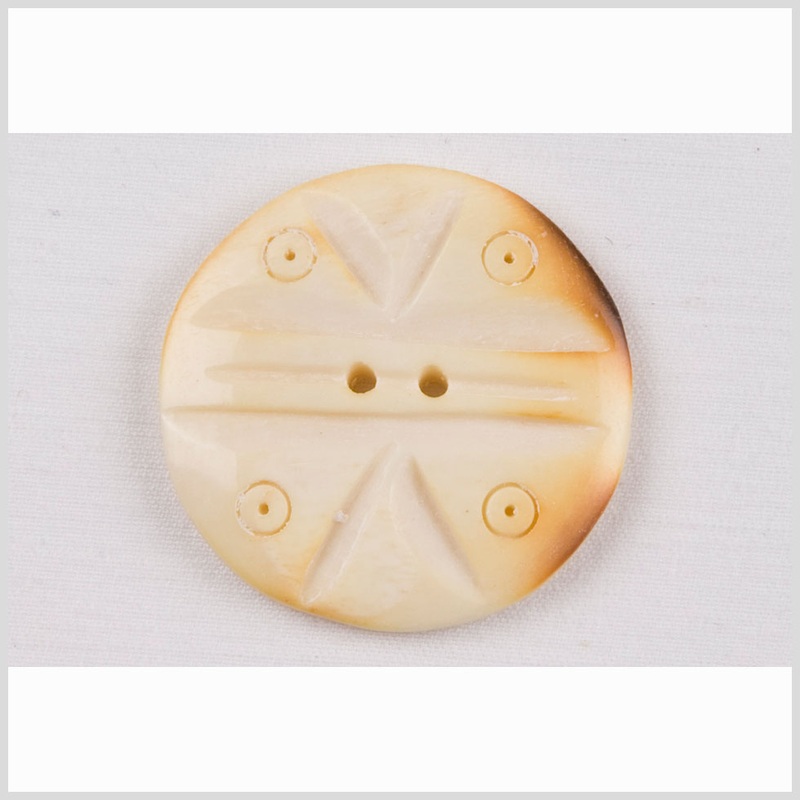 Natural Bone Carved 2-Hole Button – 44L/28mm