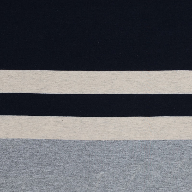 Navy, Oatmeal and Gray Awning Striped Jersey