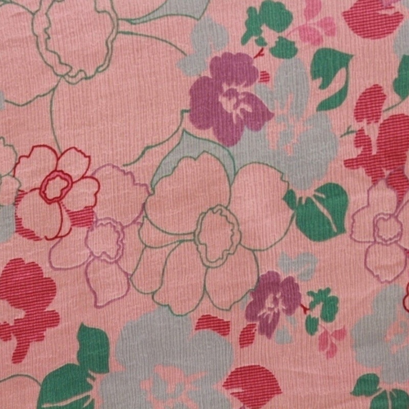 Abstract Floral Printed Silk Chiffon – Pink Fabric by the Yard