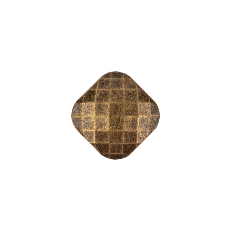 Bronze Geometric Textured Plastic Shank Back Button – 24L/15mm