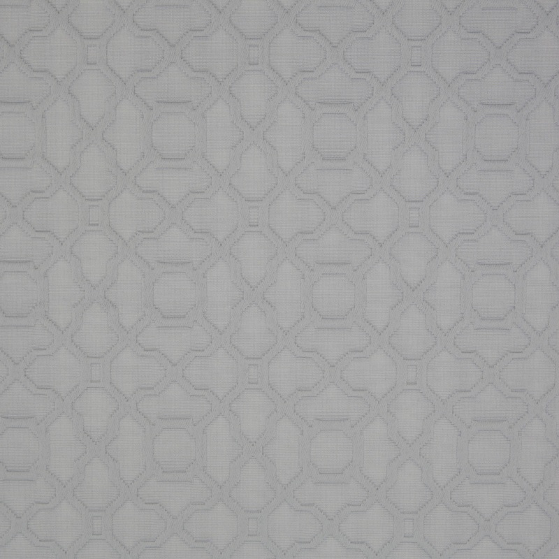 Fog Gray Geometric Cotton-Polyester Brocade