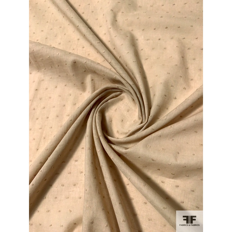 Swiss Dot Cotton Voile – Tan Fabric by the Yard