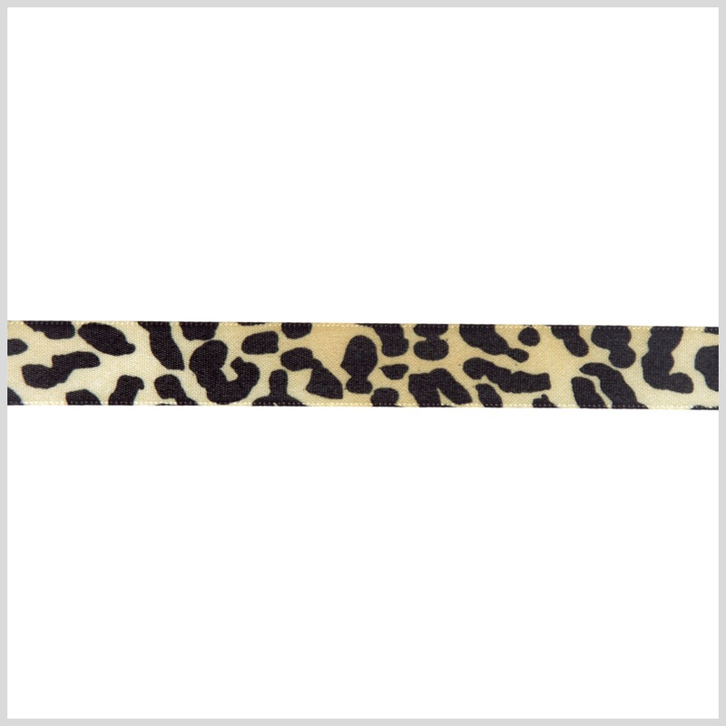 5/8″ Black/Gold Printed Satin Ribbon