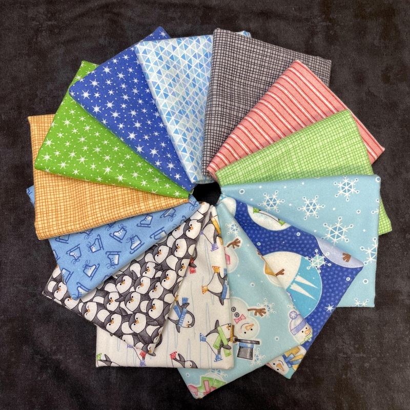 CLEARANCE – Feelin’ Frosty Flannel Fat Quarter Bundle – 13-pieces (19.5″x21″)