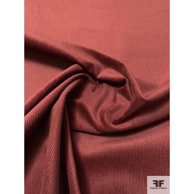Italian Solid Pinwale Stretch Cotton Corduroy – Maroon Fabric by the Yard