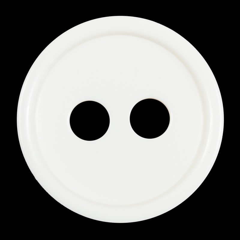 White Plastic 2-Hole Button – 55L/35mm