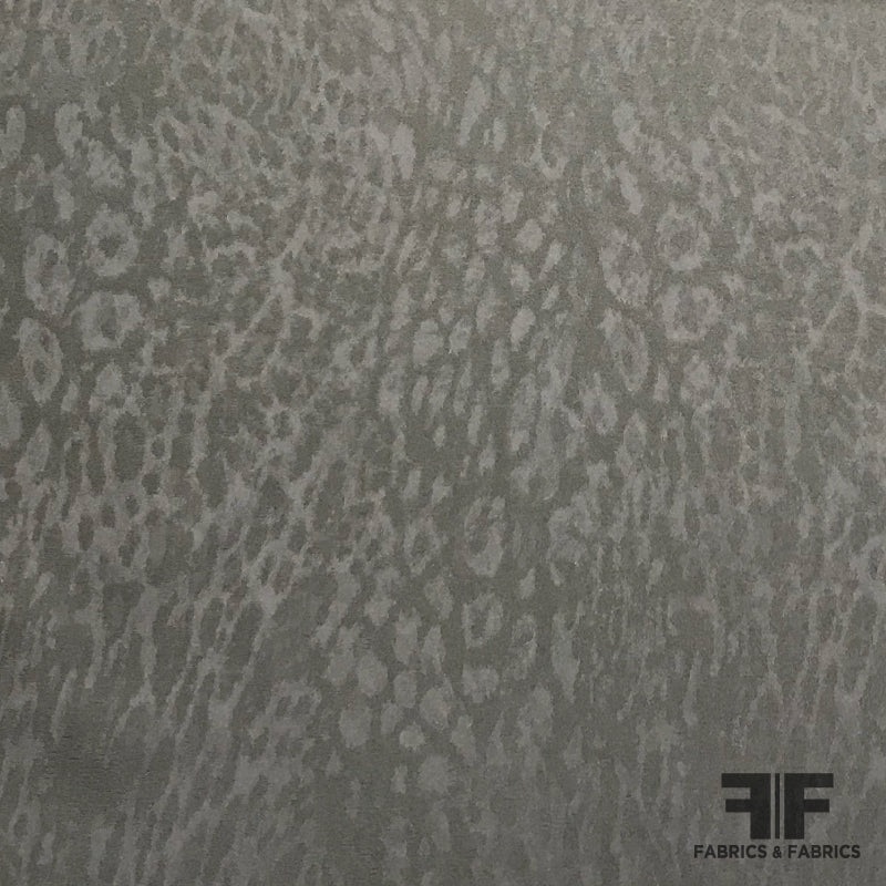 Cheetah Jacquard Stretch Polyester Jacquard – Grey Fabric by the Yard