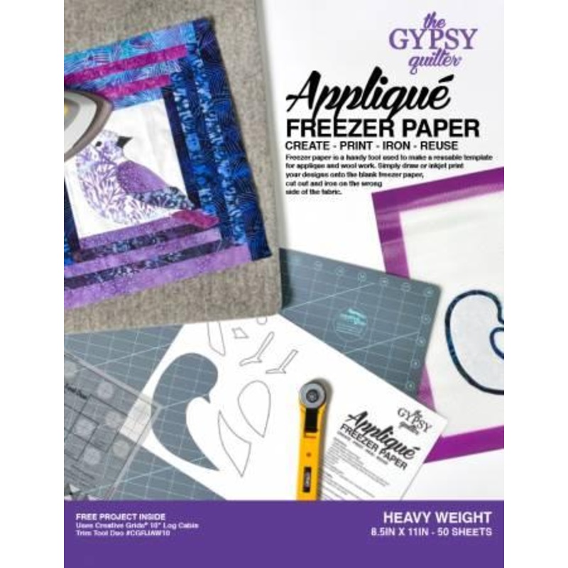 Gypsy Quilter Freezer Paper – 8.5″ x 11″ – 50 Sheets