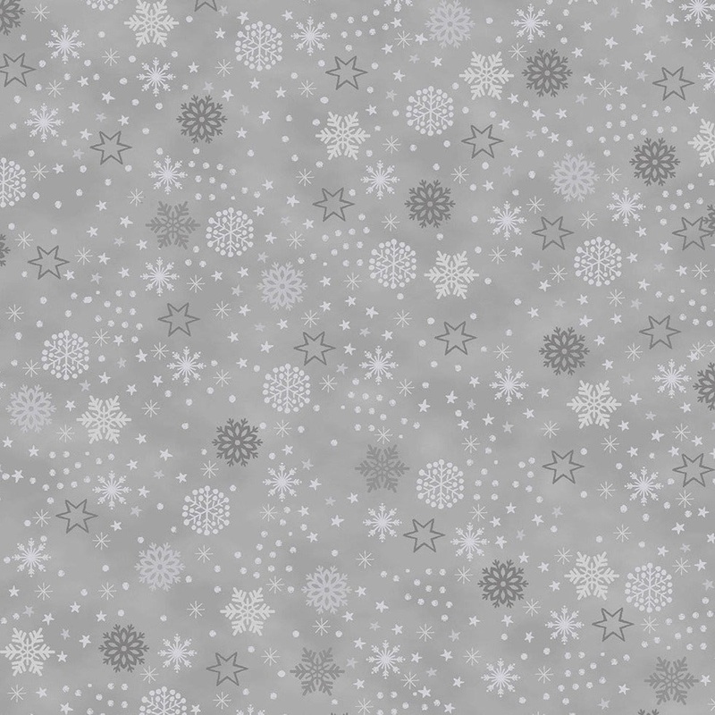 We Love Christmas / Stars & Snowflakes in Grey