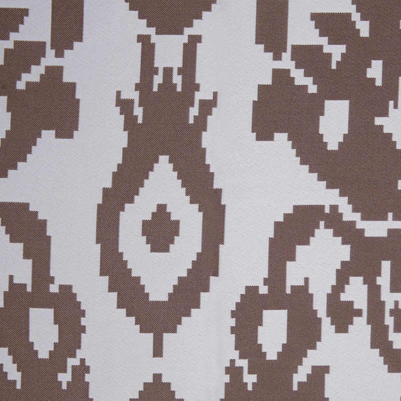 Brown Geometric Polyester Brocade