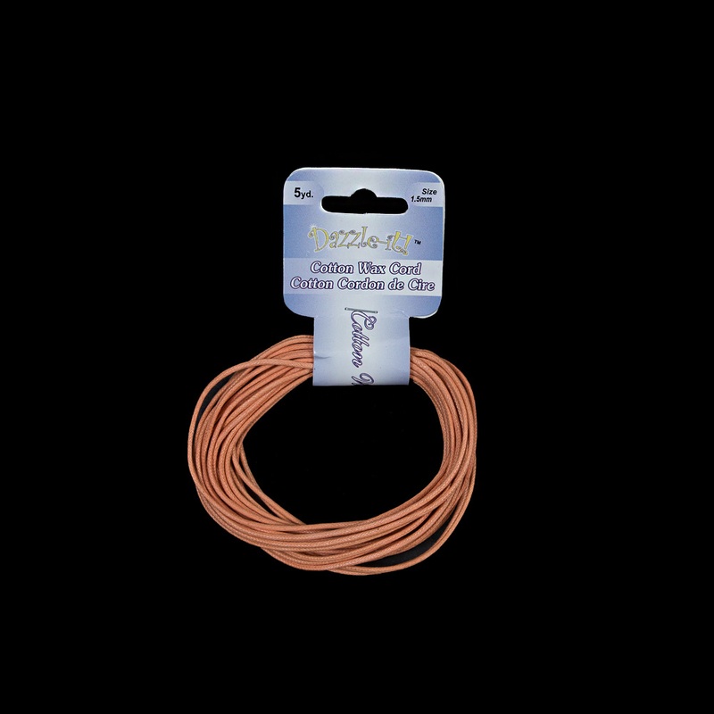 Dazzle-It Dark Orange Cotton Wax Cord – 1.5mm