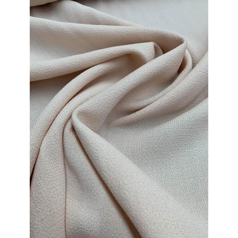 Italian Quality Double Wool Crepe – Beige Fabric by the Yard