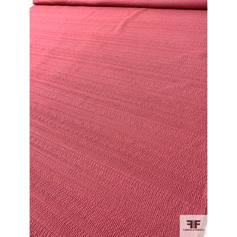 Linear Textured Brocade – Brick Pink Fabric by the Yard