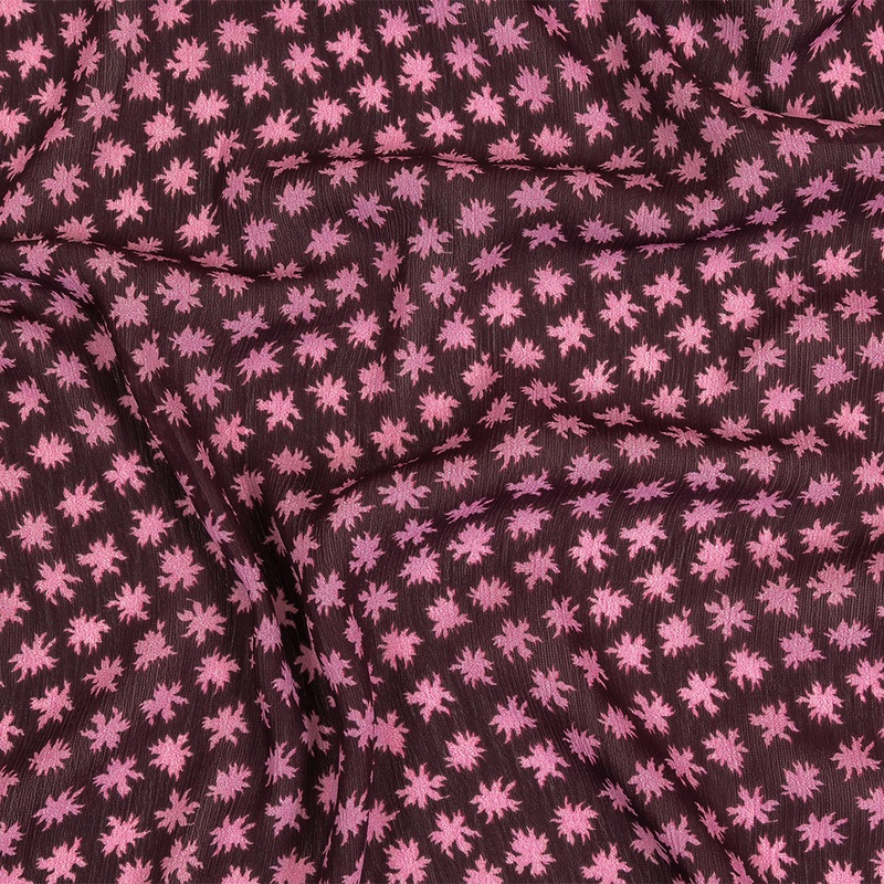 Mood Exclusive Purple Fine Fireworks Crinkled Polyester Georgette