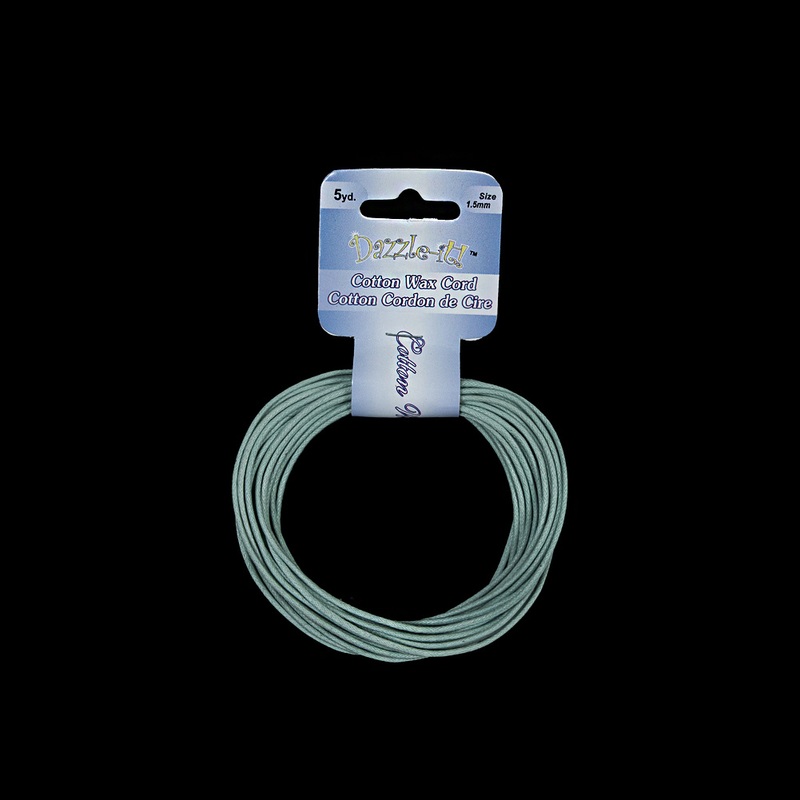 Dazzle-It Sea Green Cotton Wax Cord – 1.5mm