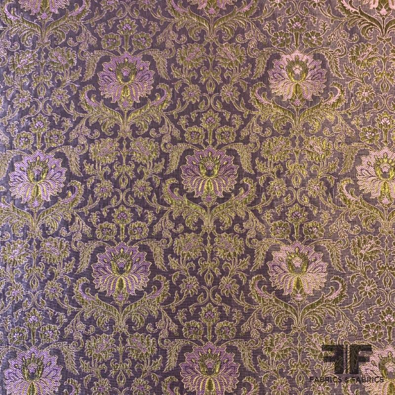 Metallic Renaissance Jacquard Brocade – Lavender/Gold Fabric by the Yard