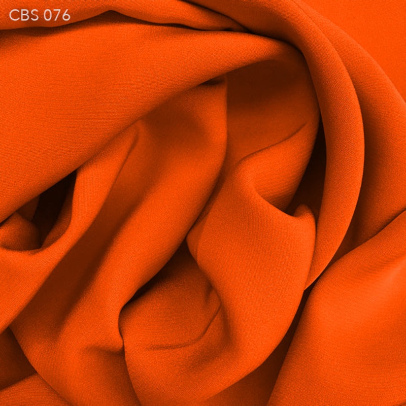 Silk Crepe Back Satin – Traffic Cone Orange Fabric by the Yard