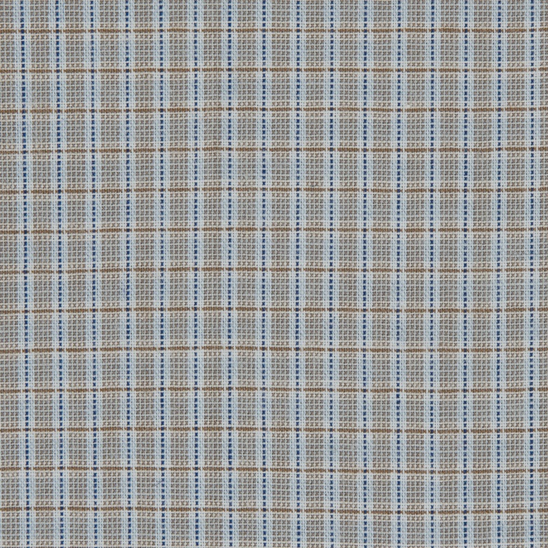 Blue/Brown Checkered Cotton Shirting