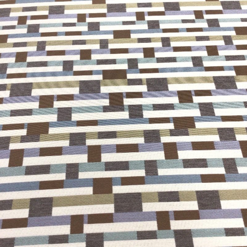 Remnant of Mayer Metal Strips Driftwood Sunbrella Upholstery Fabric Order Product 1