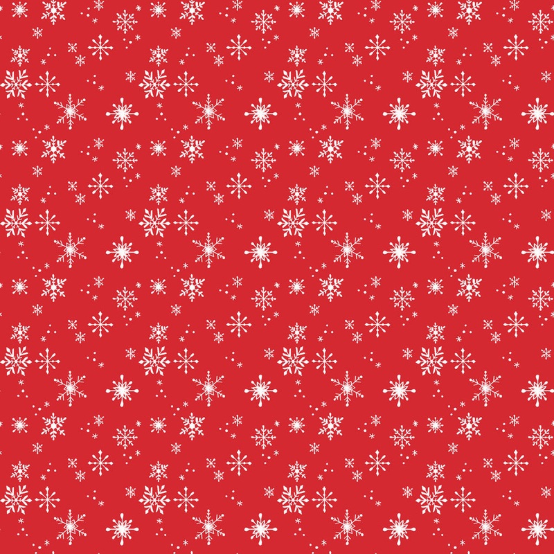 Santa Paws / Snowflakes in Light Red