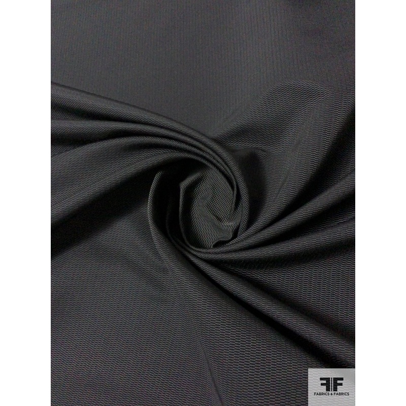 Broken Rectangle Weave Solid Brocade – Black Fabric by the Yard