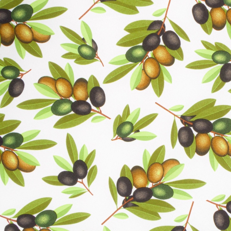 Printed Mini Matt Olive White Background Large Leaf