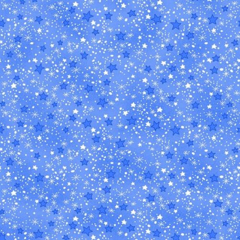 Comfy Flannel  –  Blue multi stars tonal N9831-11