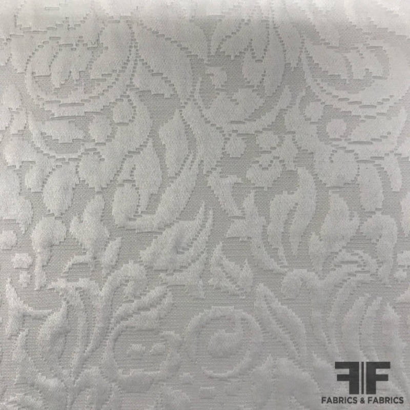 Floral Brocade – White Fabric by the Yard