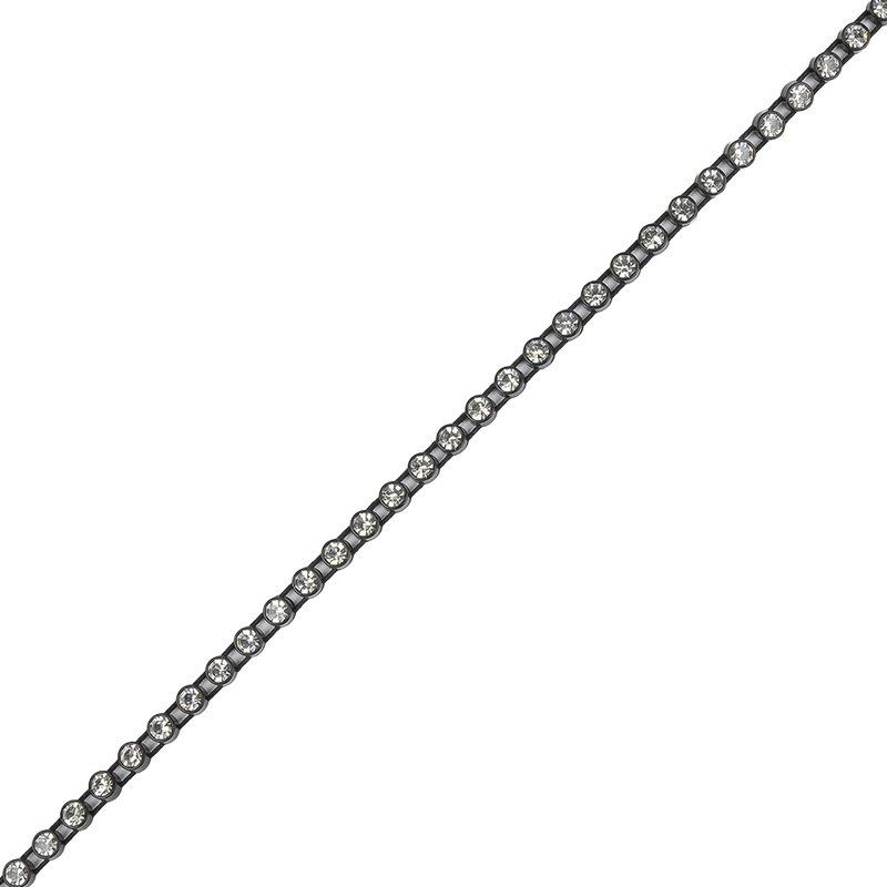 Vintage Crystal and Black Rhinestone Trimming – 3mm