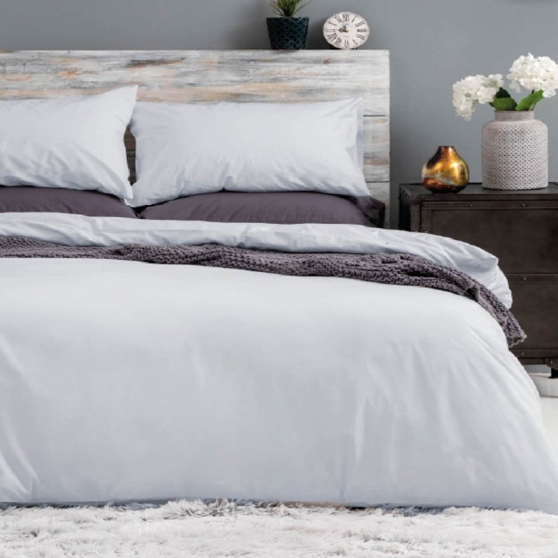 180TC Percale Duvet Cover Grey Three Quarter