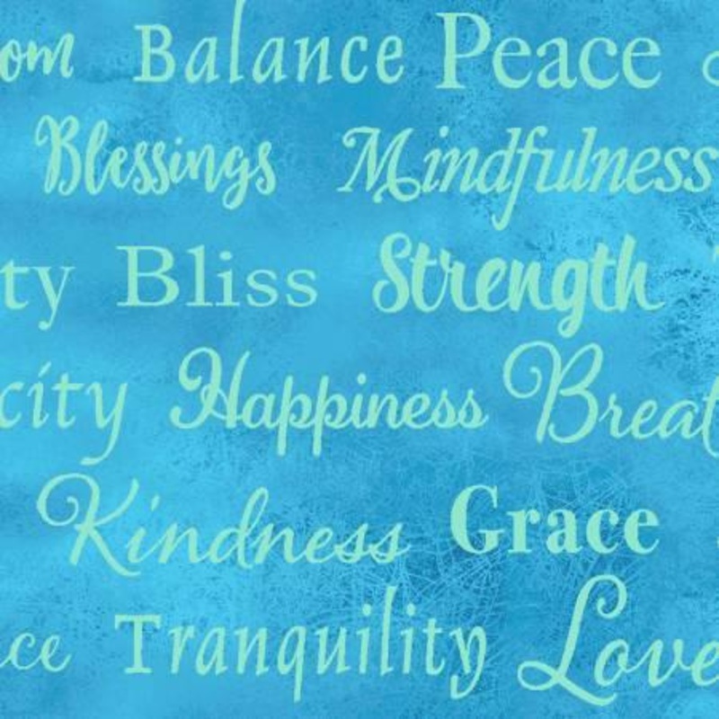 CLEARANCE – Good Vibes – –  by Clothworks – Y3121-34 – Words in Dark Aqua