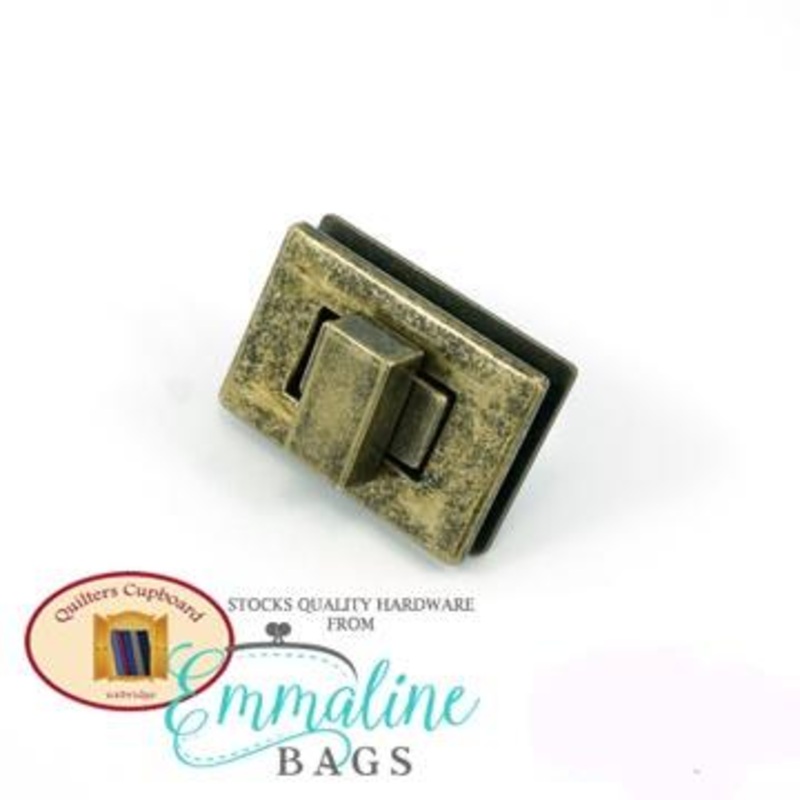 Clearance – Rectangular Bag Lock – Antique Brass