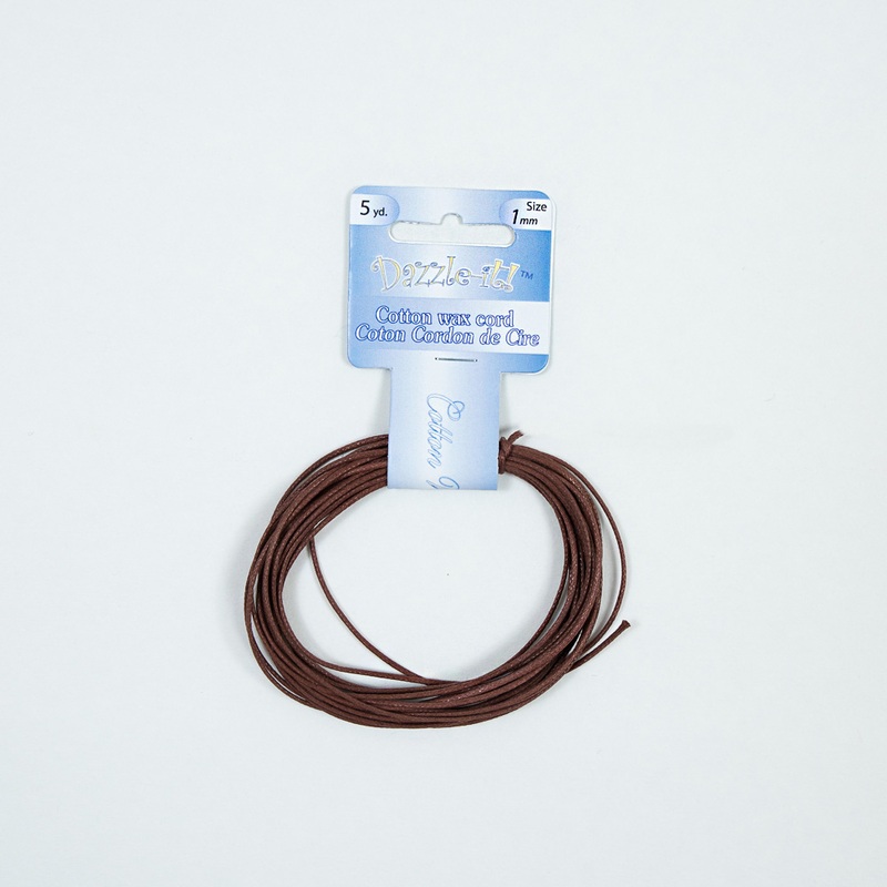 Dazzle-It Brown Cotton Wax Cord – 1mm