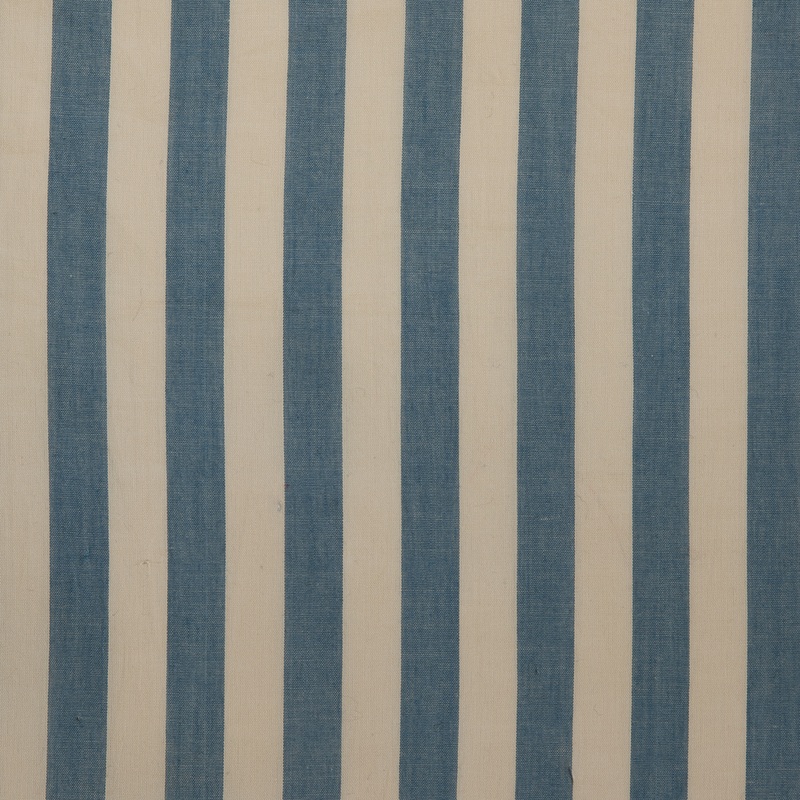 Denim/Beige Striped Cotton Voile